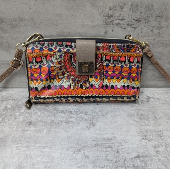 Sakroots Large Smartphone Crossbody Wallet Bag Purse Multicolor - Picture 3 of 10